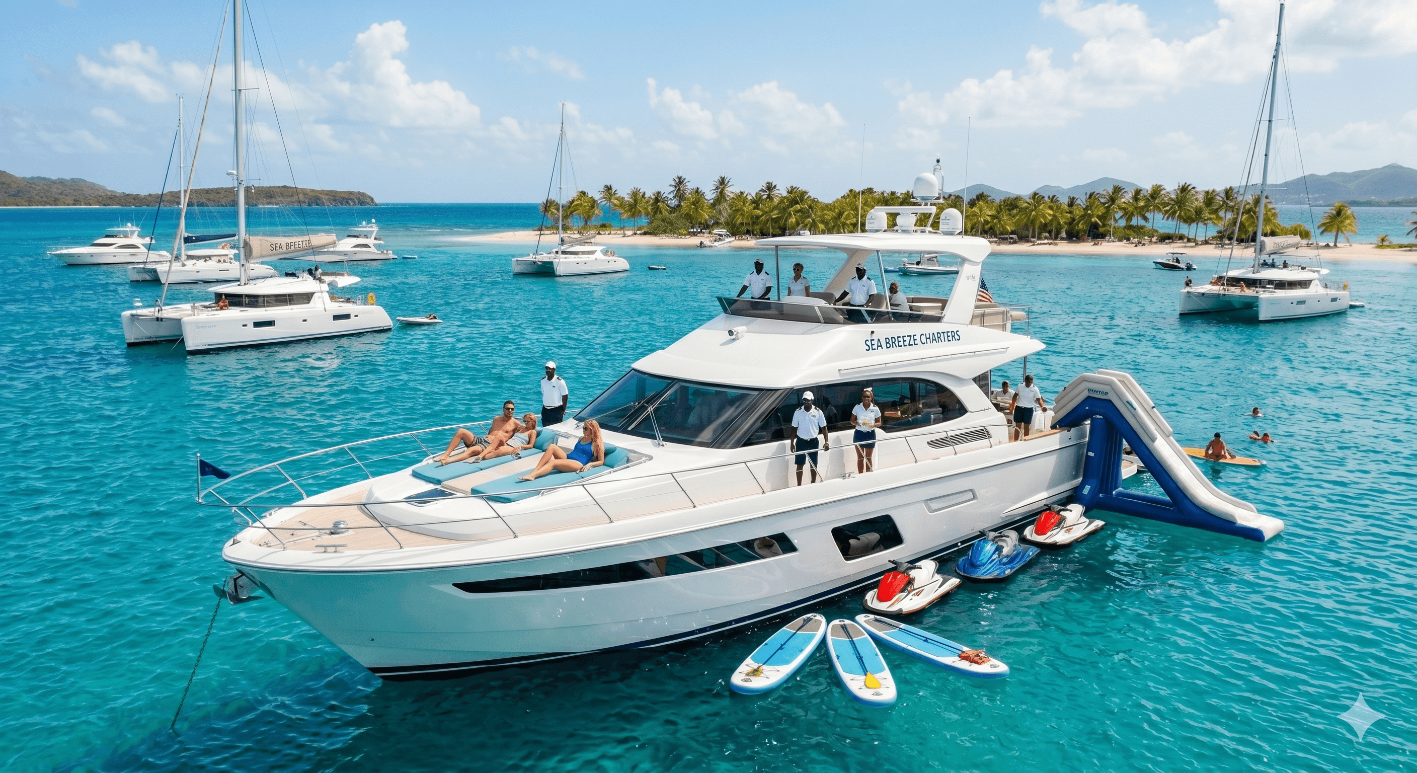 Charter yacht in Ibiza with clients on board